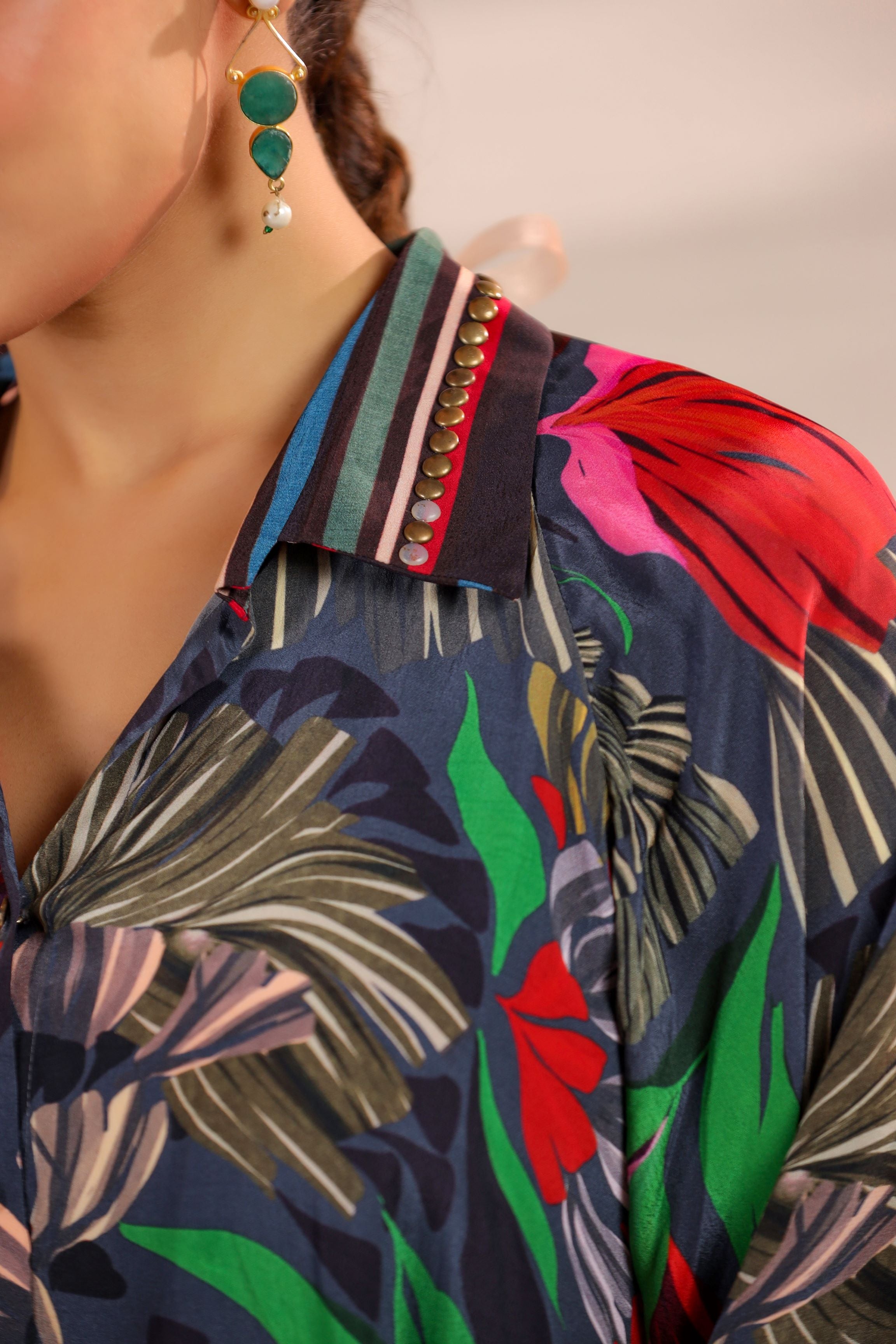 Floral Fantasy Printed Crepe Silk Shirt