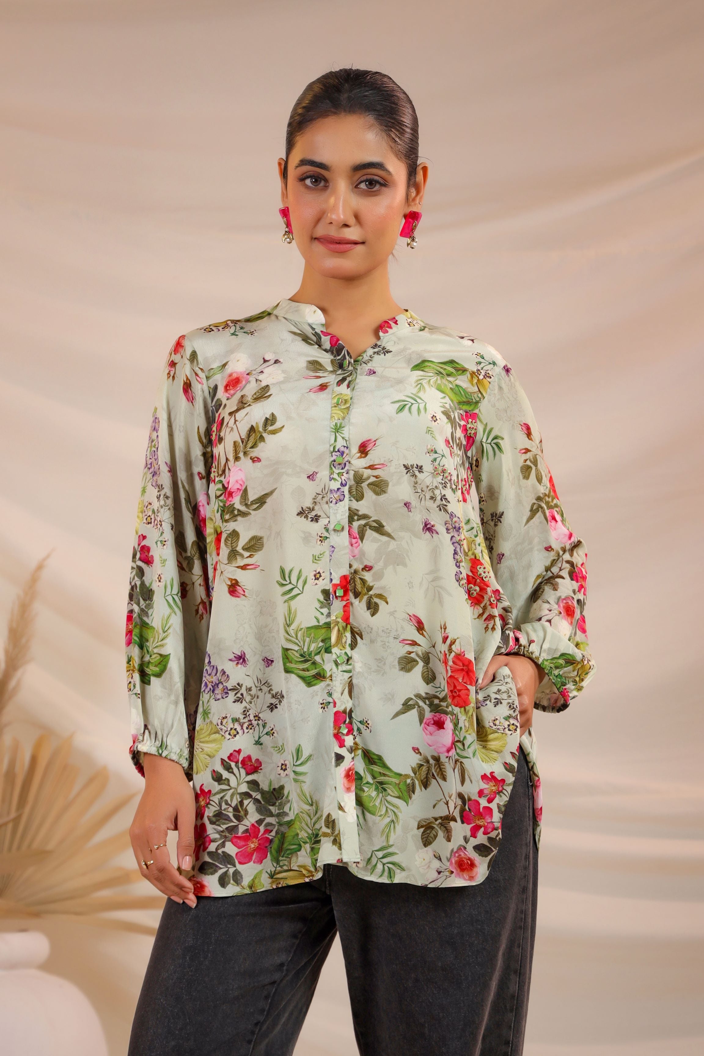 Floral Boutique Printed Crepe Silk Shirt