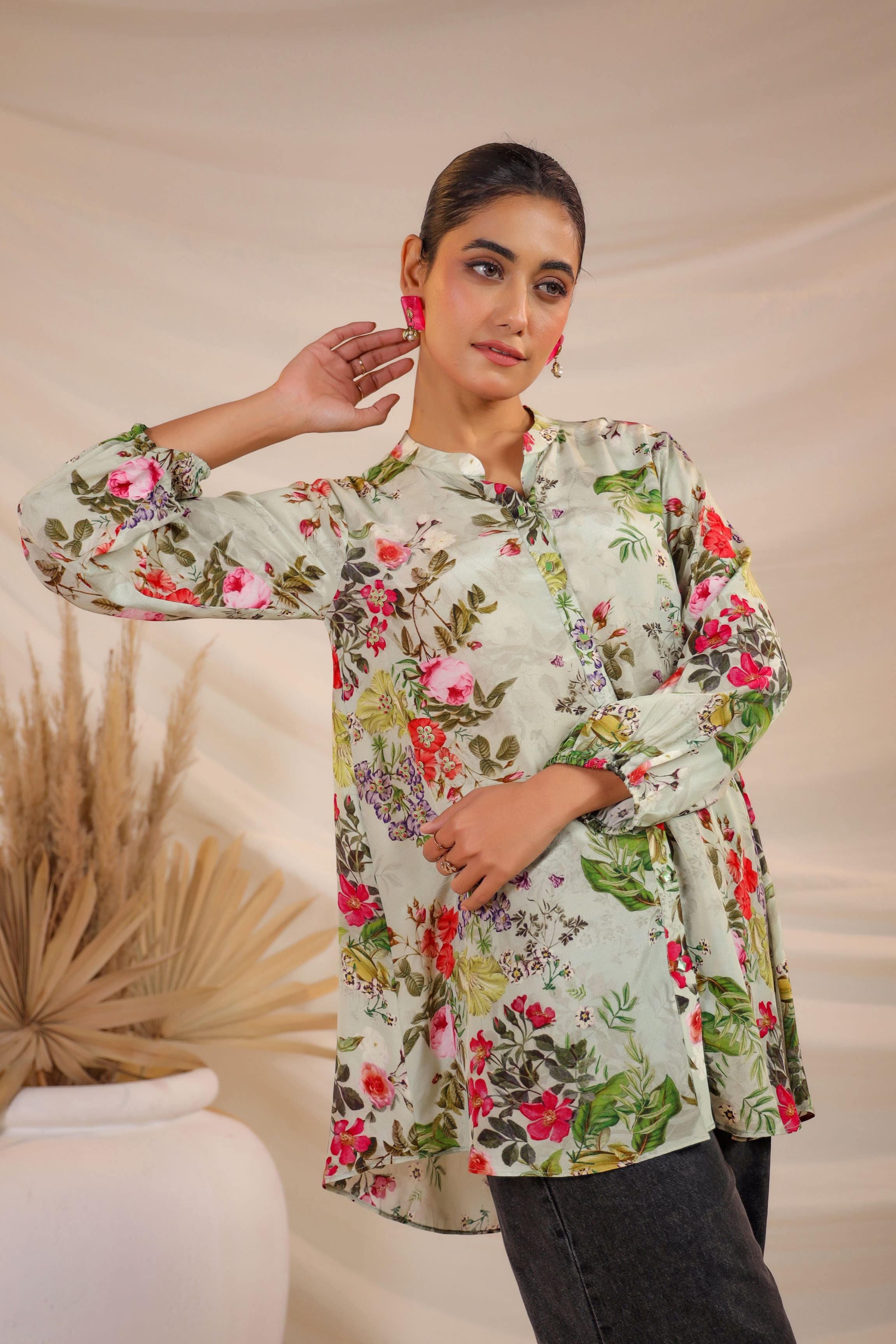 Floral Boutique Printed Crepe Silk Shirt