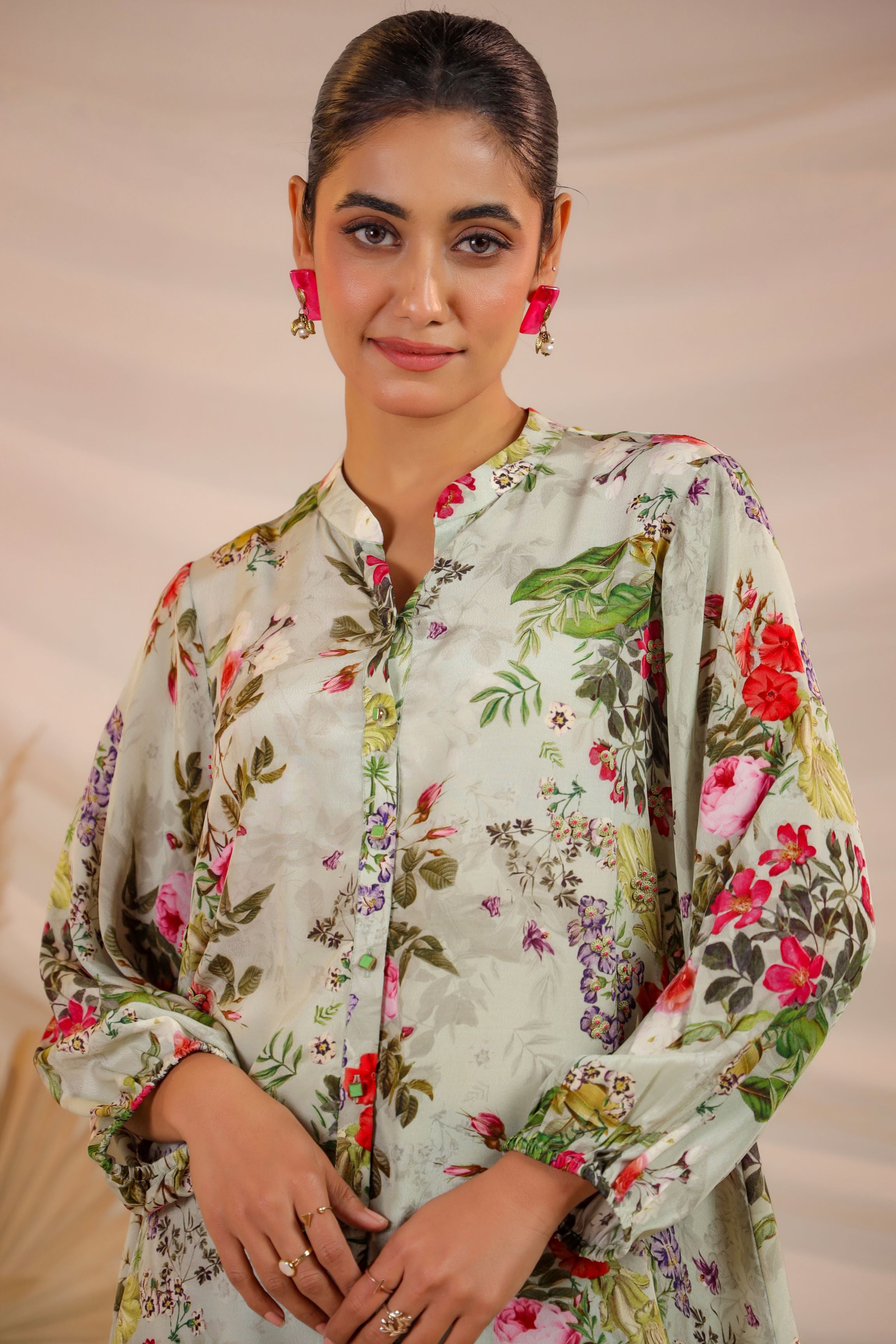 Floral Boutique Printed Crepe Silk Shirt