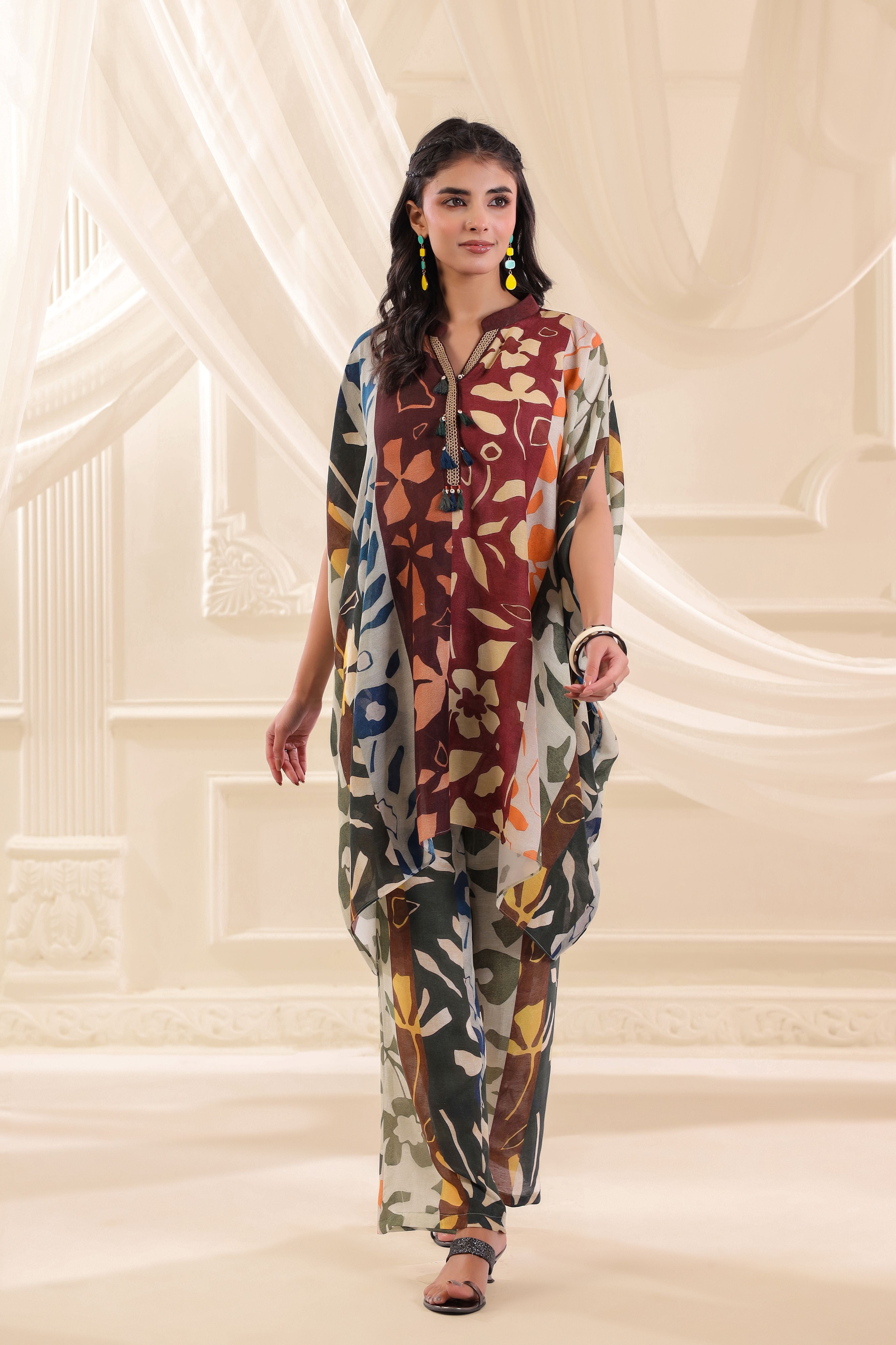 Colorburst Printed Linen Co-Ord Set