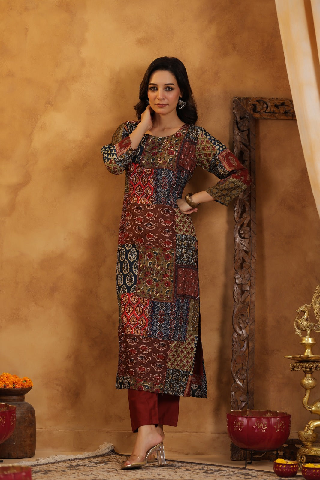 Multicolor Printed Premium Silk Kurta Set