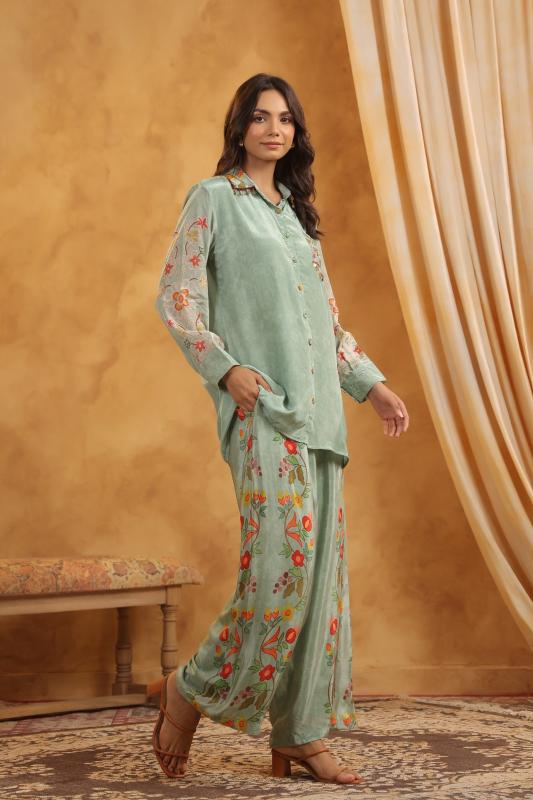 Sage Green Printed Co-Ord Set