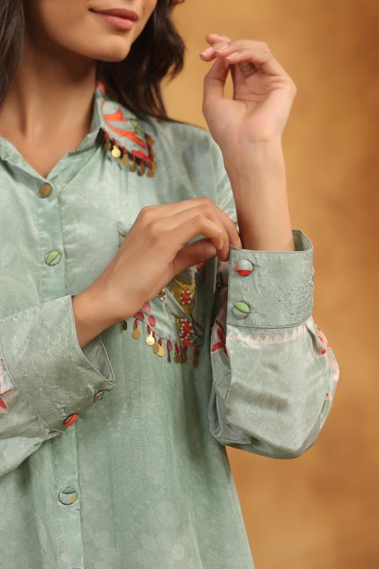 Sage Green Printed Co-Ord Set