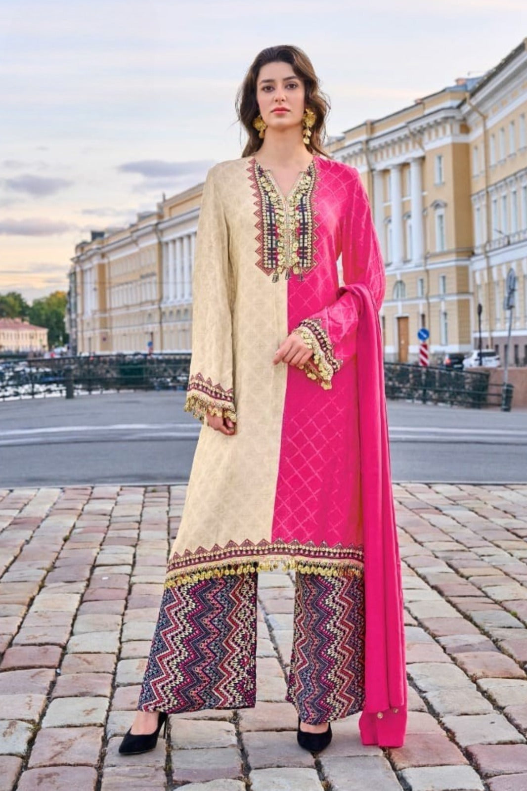 Champagne Beige Palazzo Set