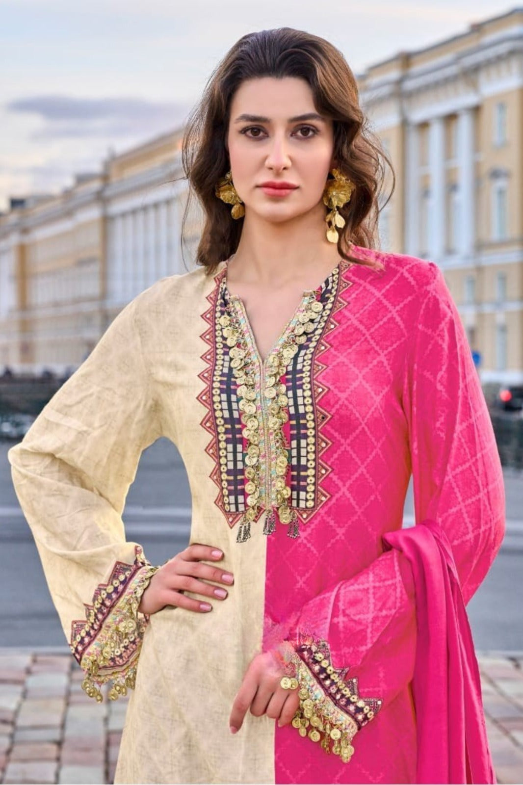 Champagne Beige Palazzo Set