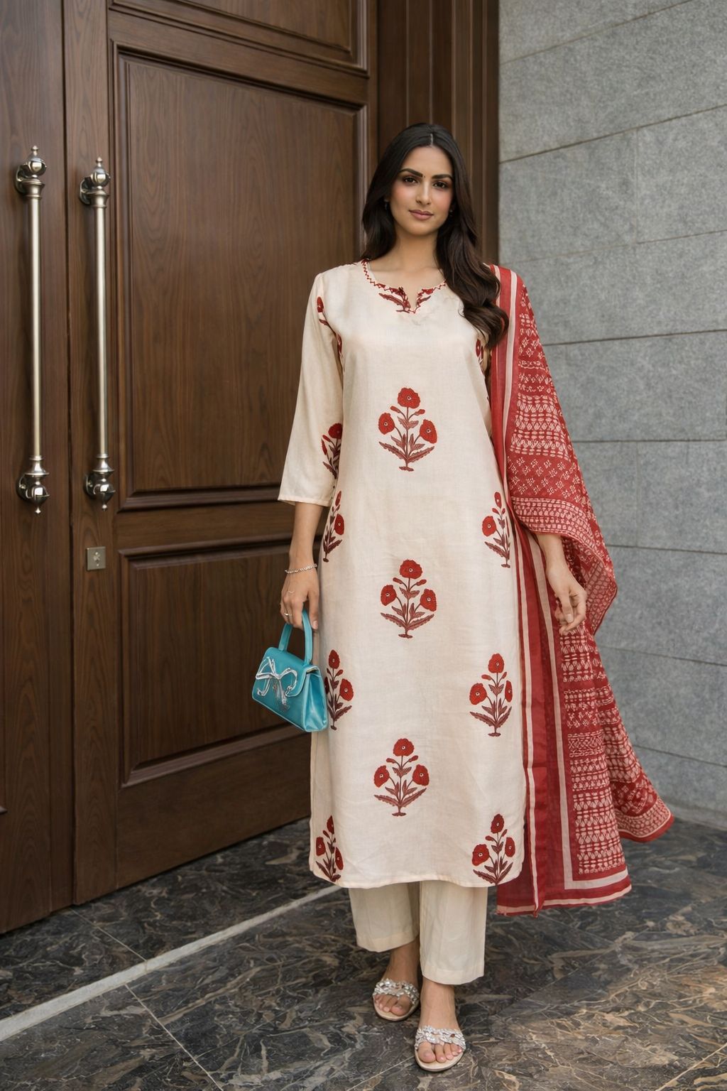 Ivory Boom Printed Organic Cotton Pant Set