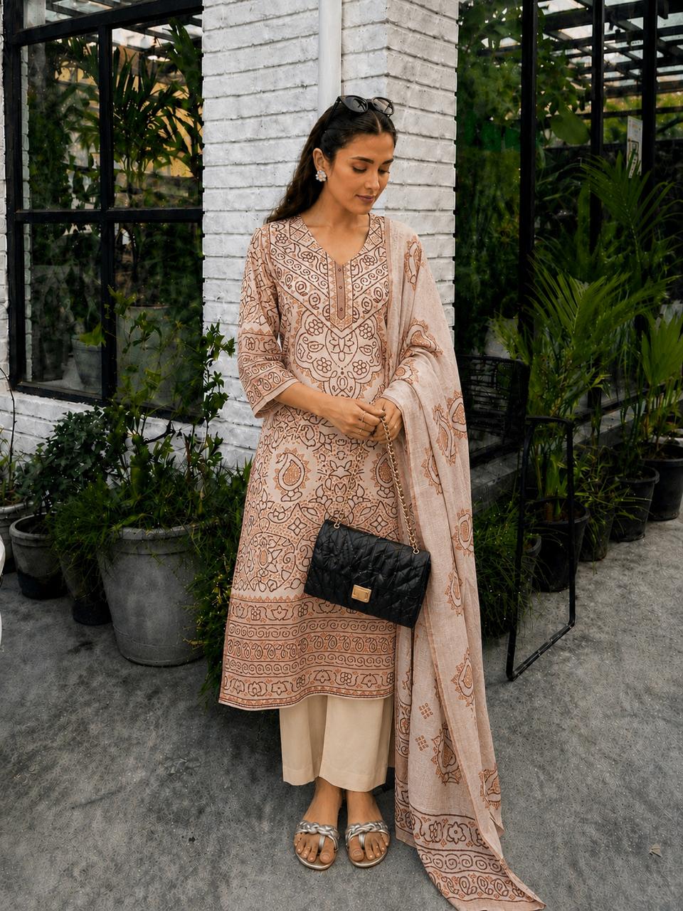 Paisley Printed Linen Pant Set
