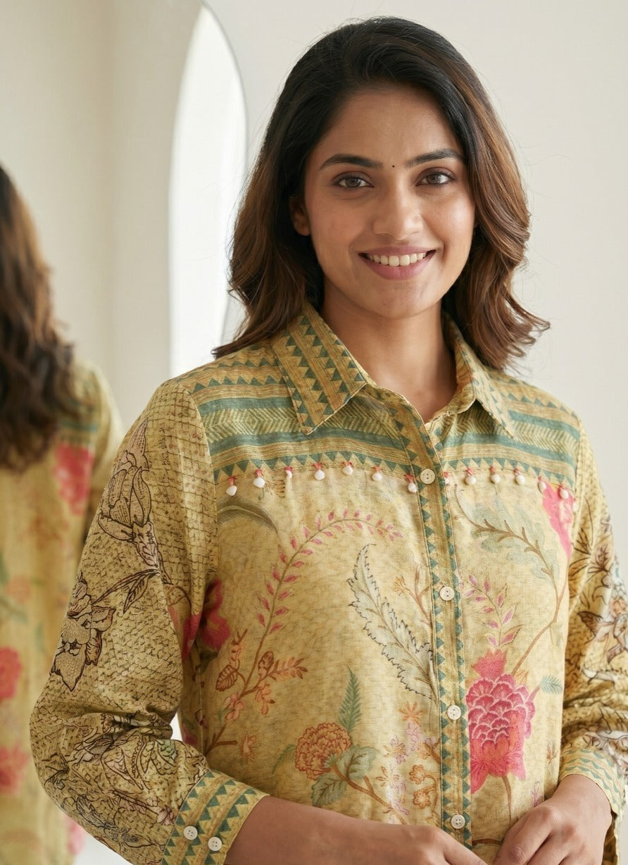 Citron Printed Organic Cotton Shirt