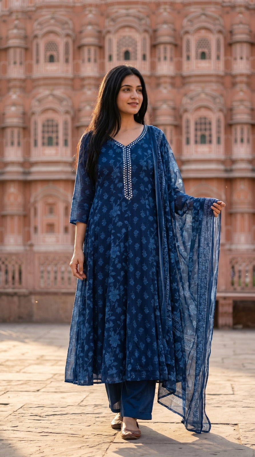 Prussian Printed Cottton Kurta Set