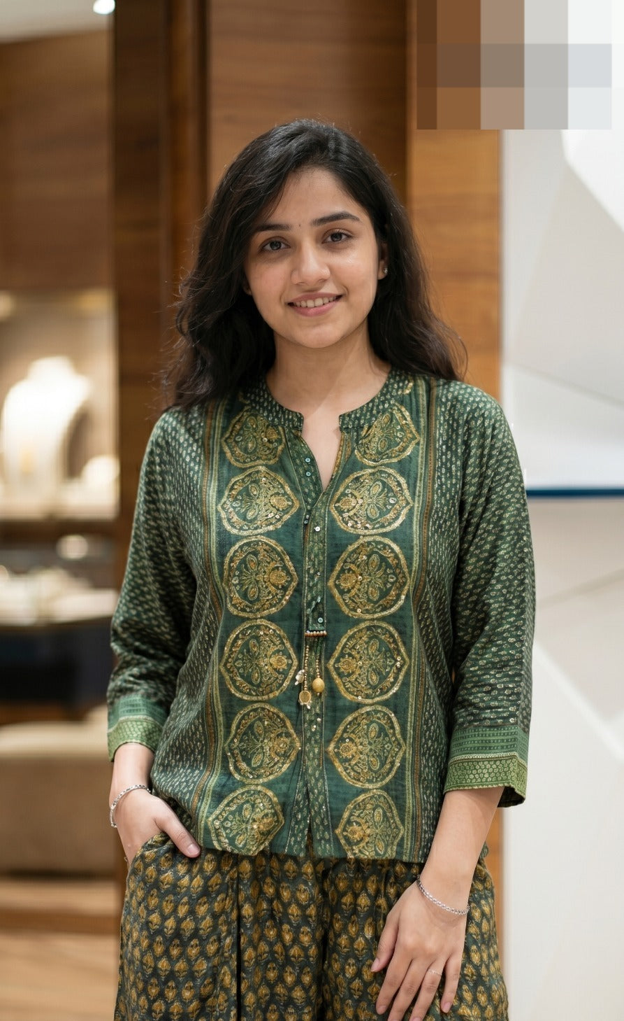 Forest Bloom Printed Muslin Silk Co-ord Set