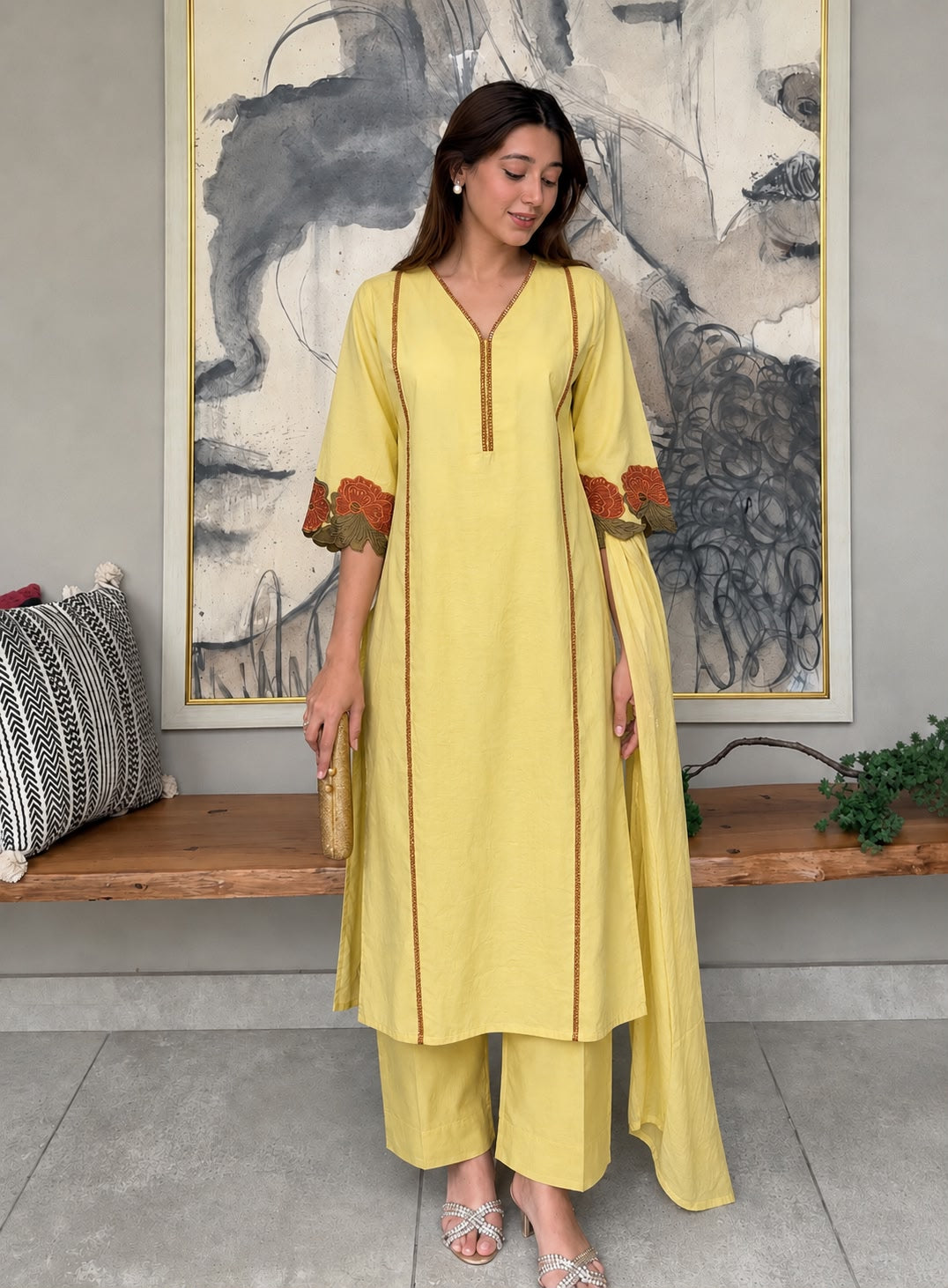 Primrose Applique Cotton Pant Set