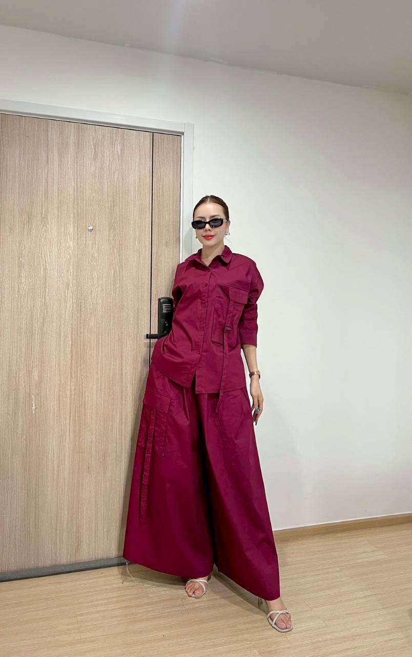 Cherry Red Cotton Co-Ord Set