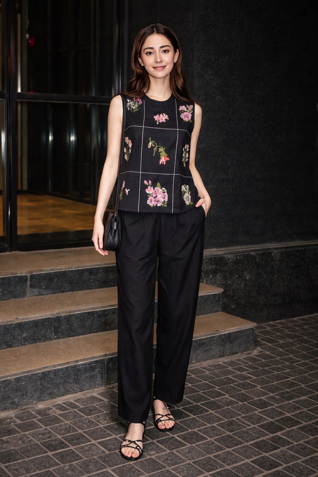 Onyx Meadow Embroidered Cotton Co-Ord Set