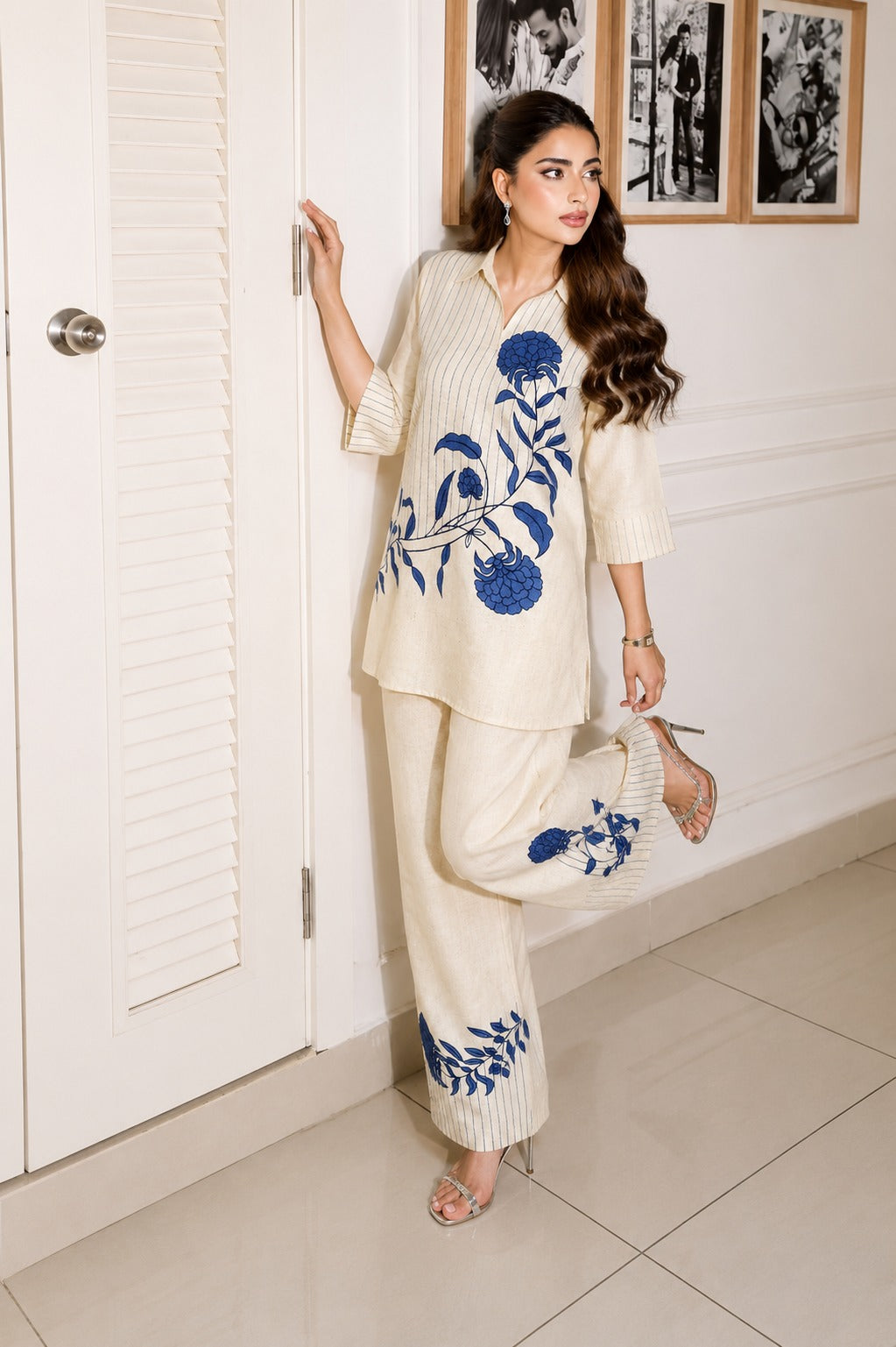 Floral Bloom Embroidered Cotton Co-Ord Set