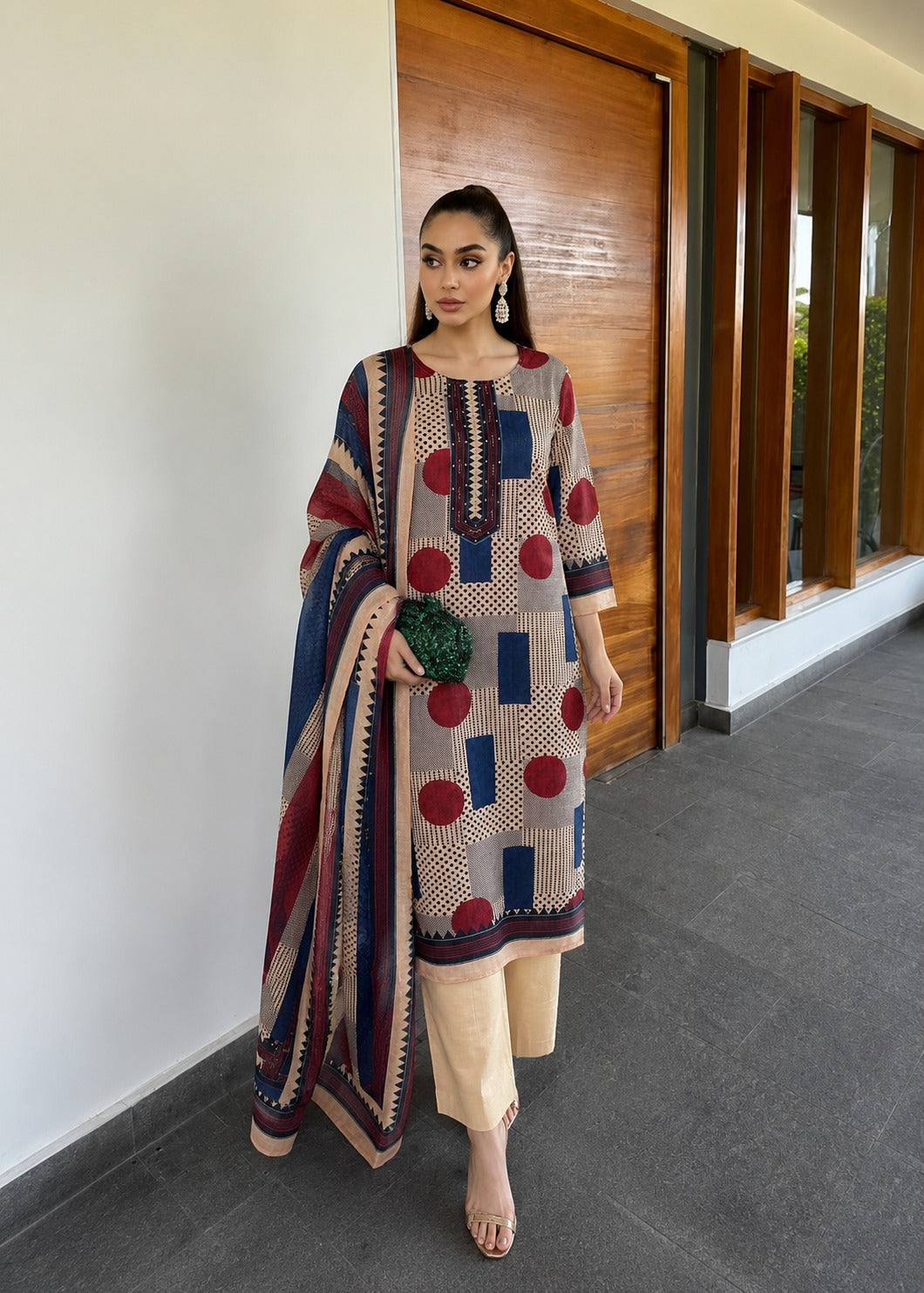 Heritage Block Printed Cotton Pant Set