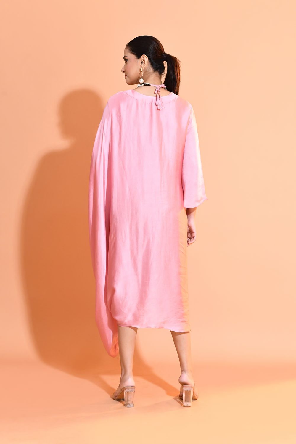 Blush Pink Embellished Premium Georgette Dress