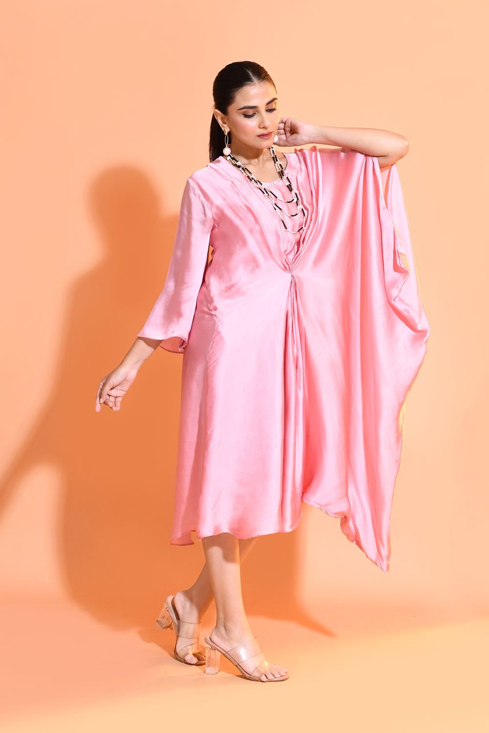 Blush Pink Embellished Premium Georgette Dress