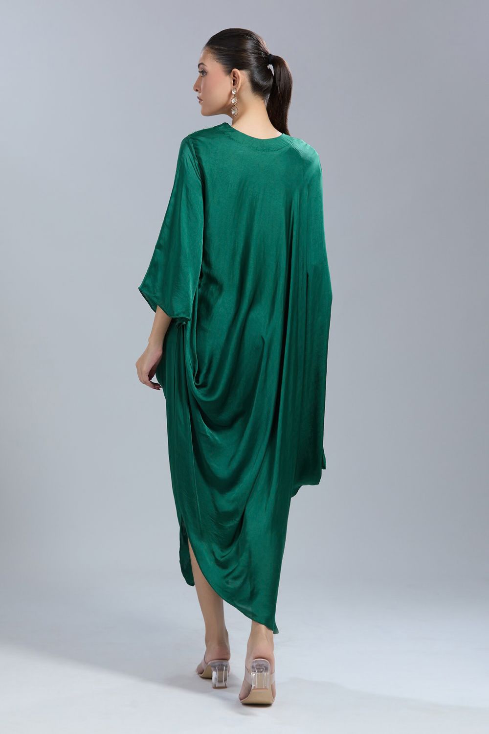 Emerald Embellished Premium Georgette Dress
