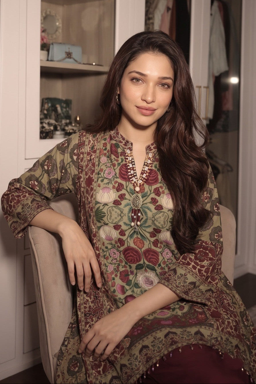 Royal Maroon Embellished Crepe Silk Palazzo Set