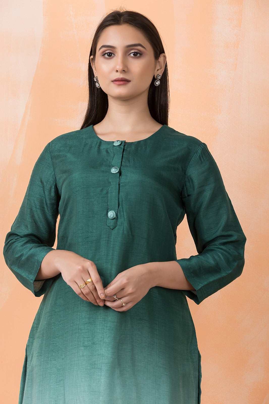 Forest Ombré Embroidered Premium Silk Kurta Set