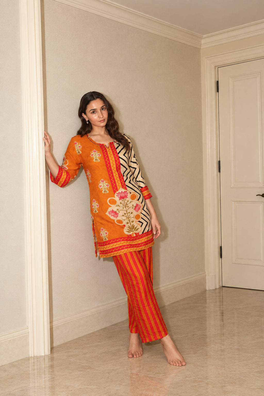 Sunset Printed Crepe Silk Co-ord Set