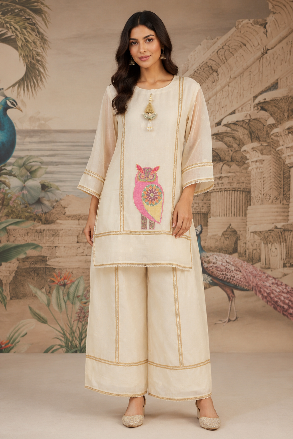 Milk Ivory Patchwork Cotton Co-Ord Set