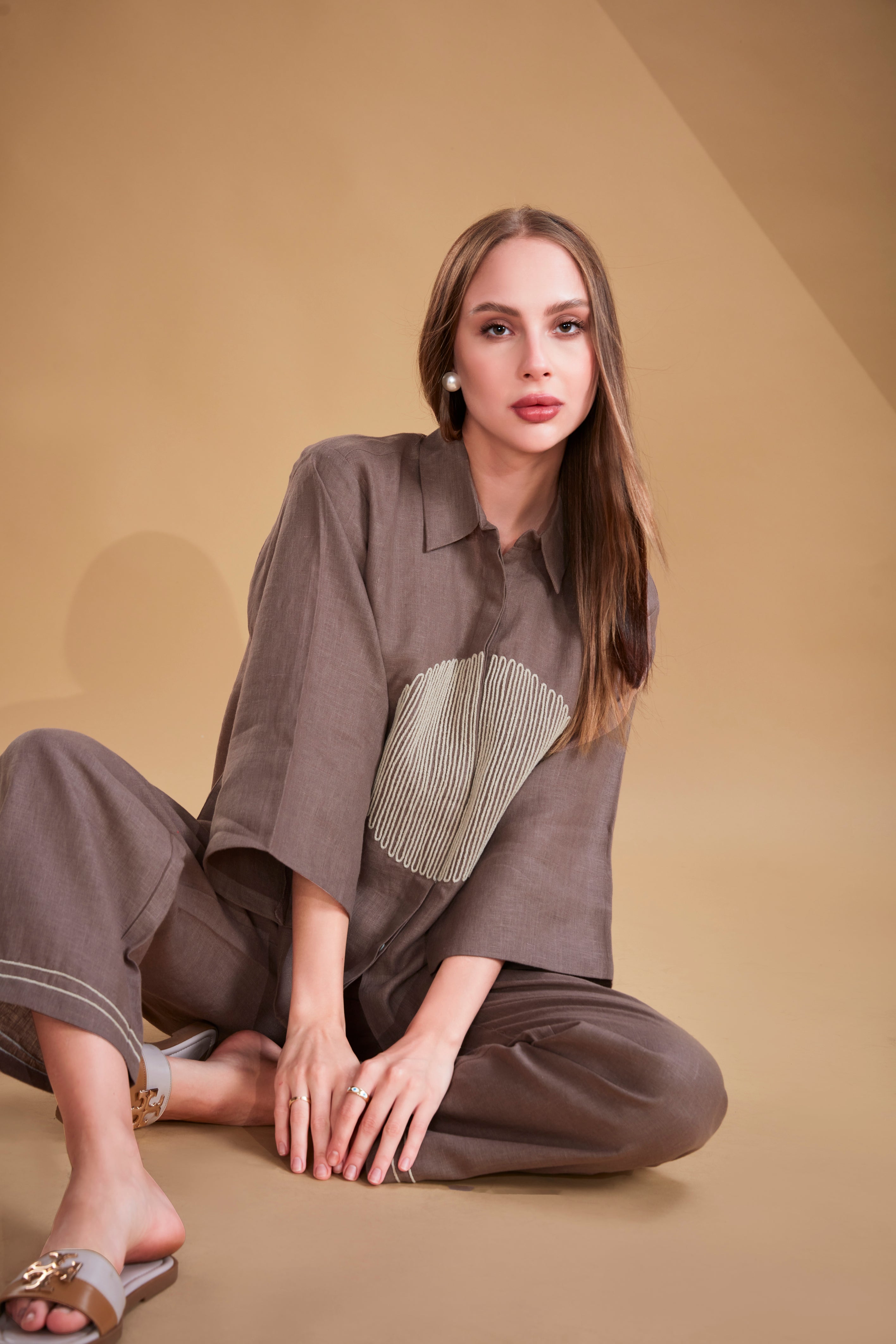 Luna Loom Embroidered Linen Co-Ord Set