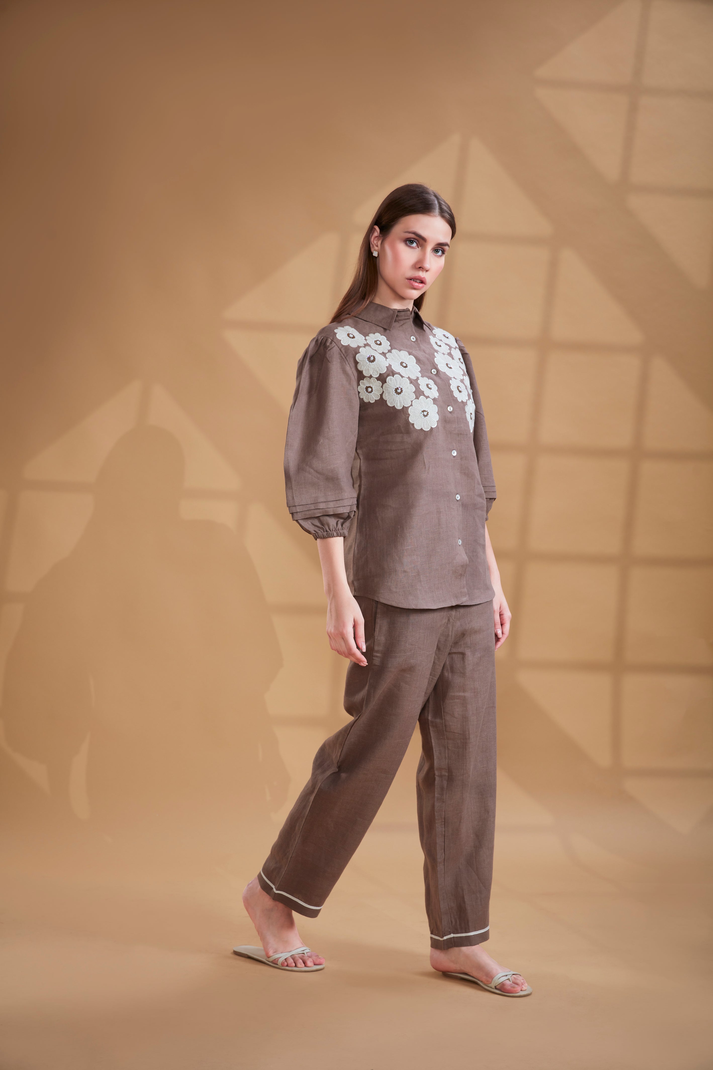 Luna Loom Embroidered Linen Co-Ord Set