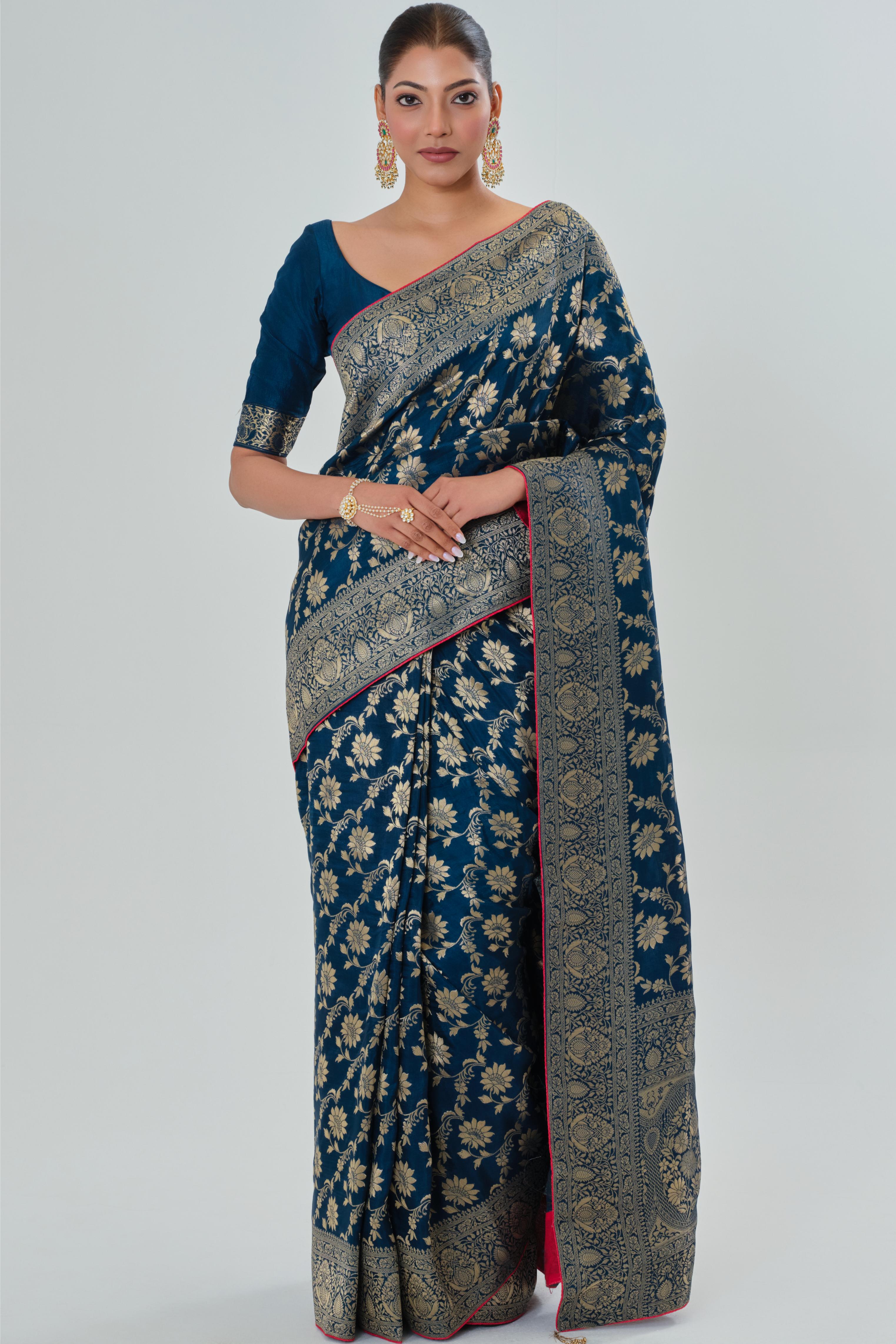 Blue Zari Woven Dola Silk Saree