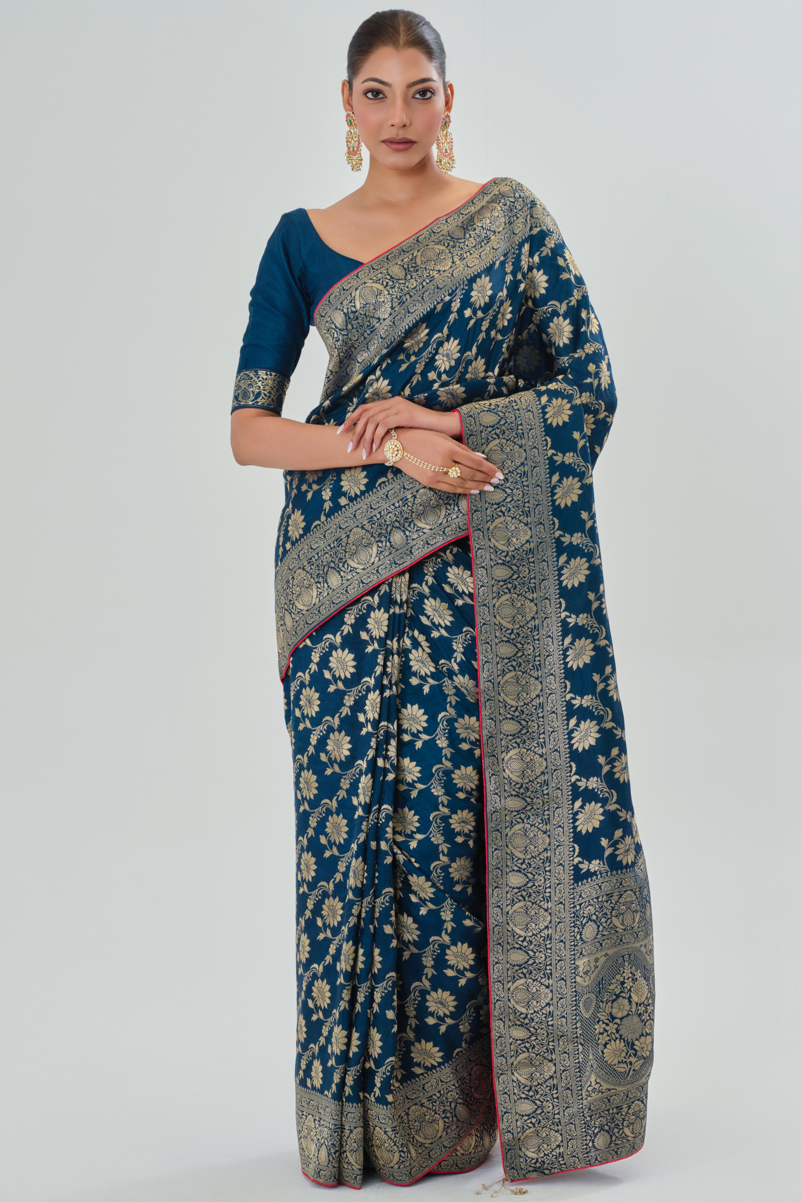 Blue Zari Woven Dola Silk Saree