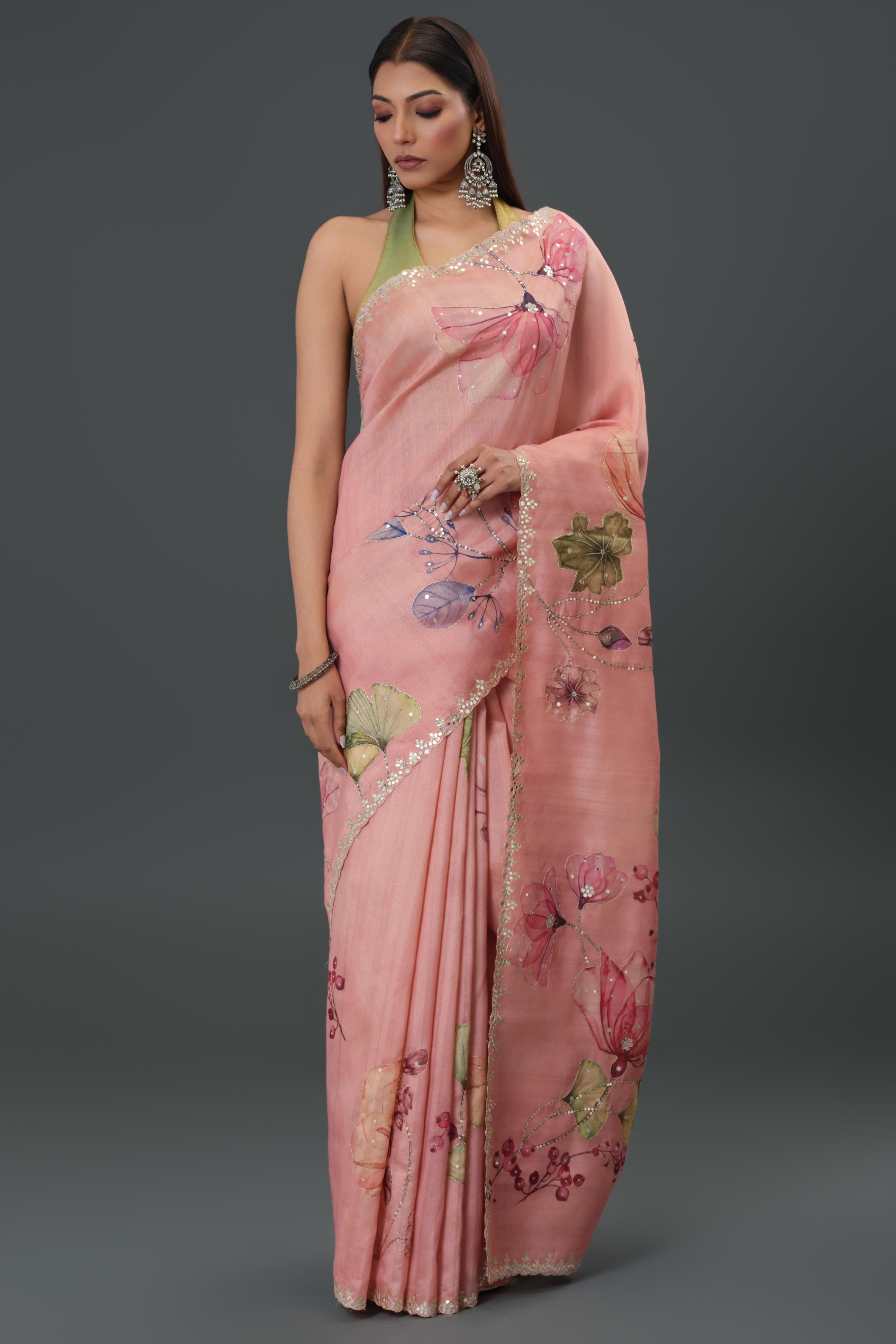 Pink Affair Tussar Silk Saree