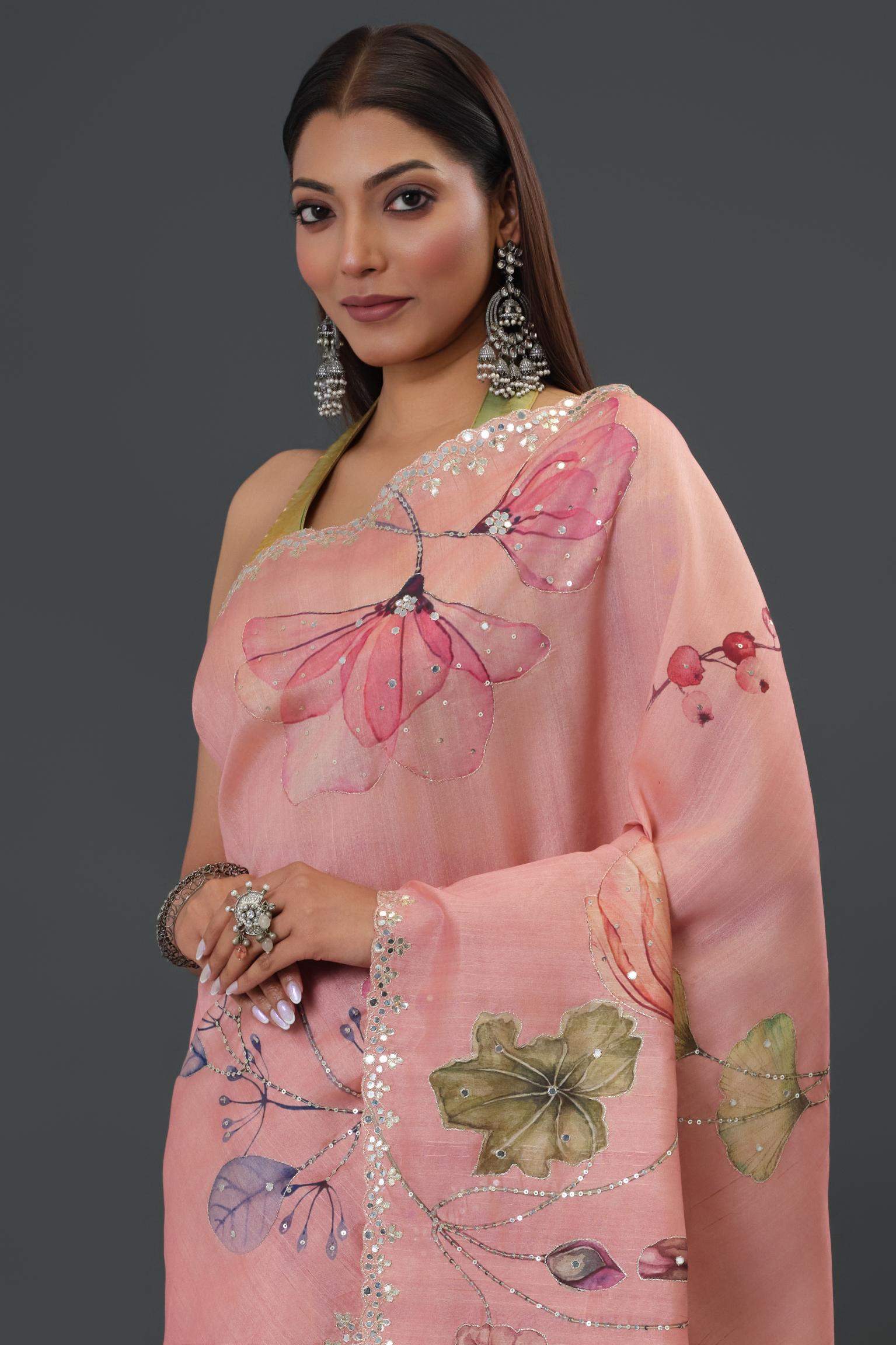 Pink Affair Tussar Silk Saree