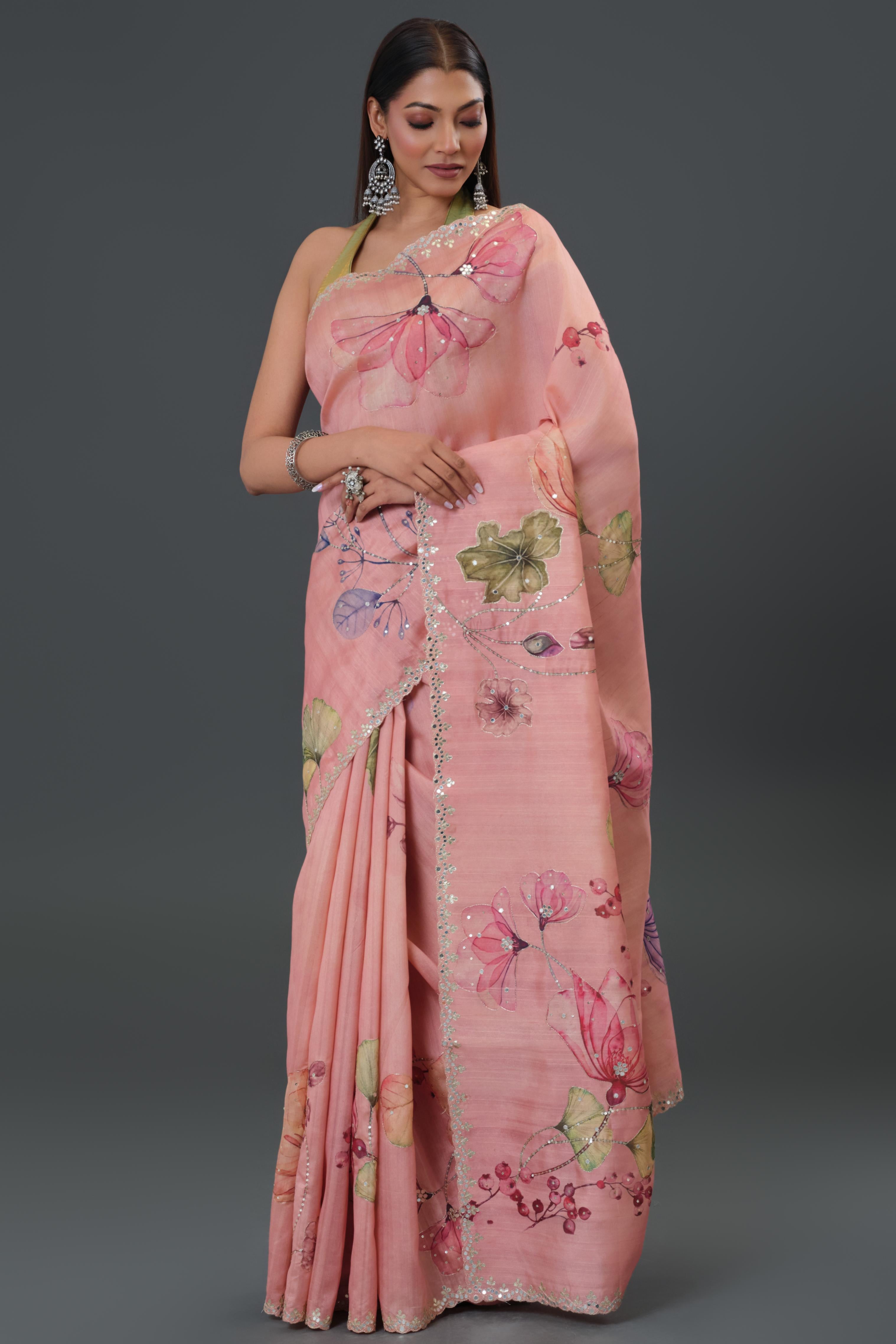 Pink Affair Tussar Silk Saree