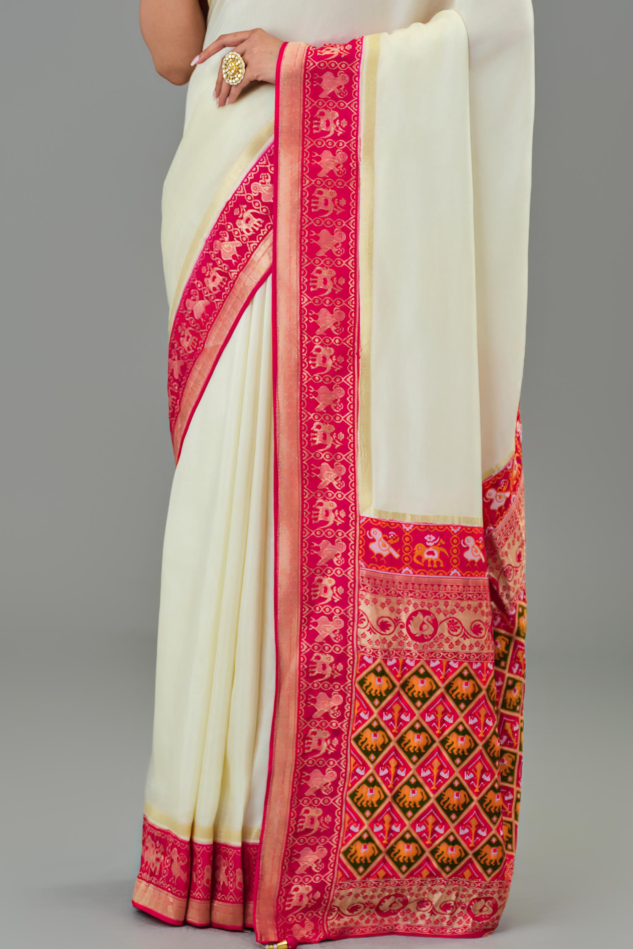 Red Woven Dola Silk Saree