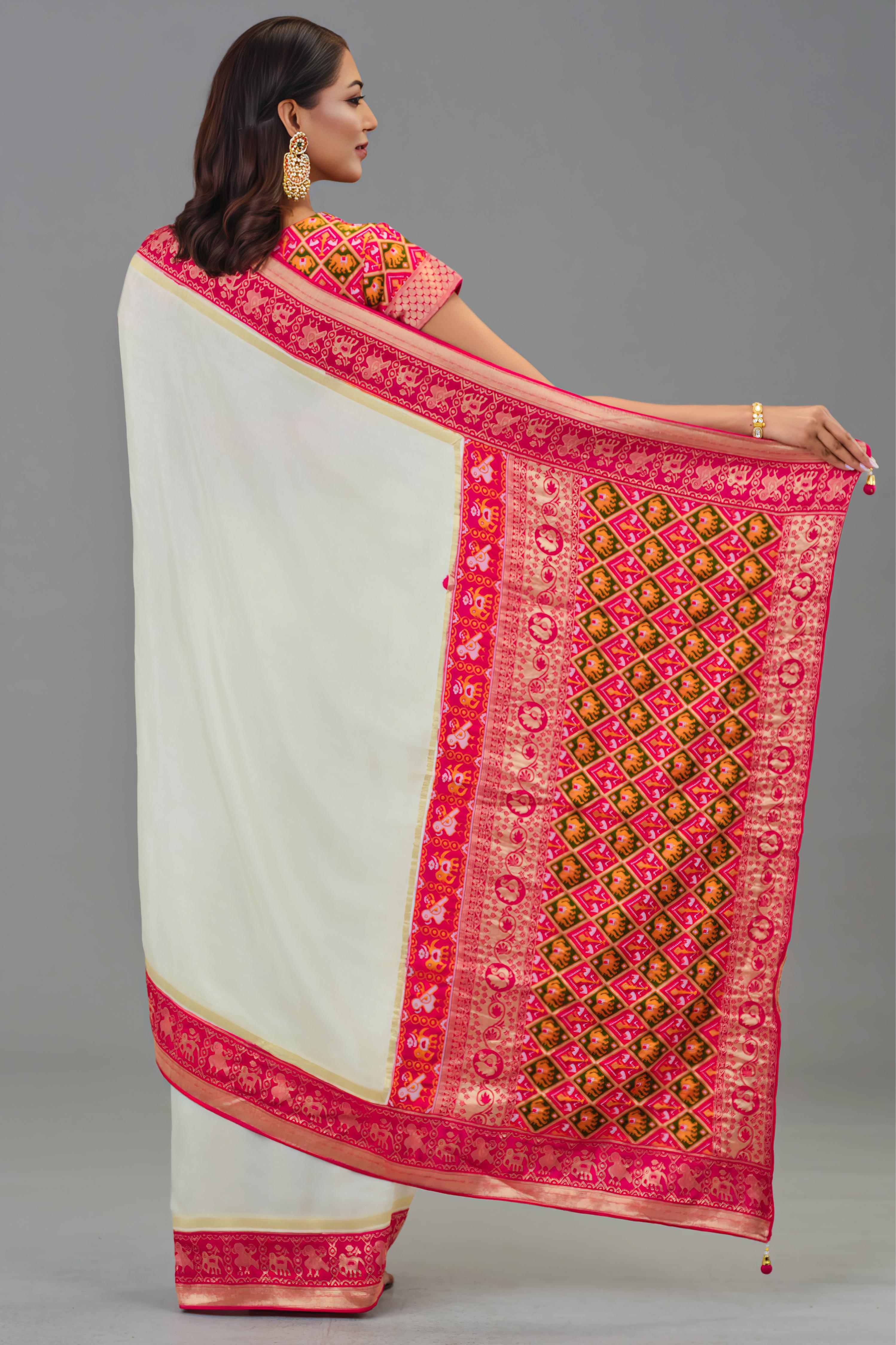 Red Woven Dola Silk Saree